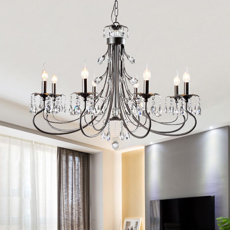 Elegant Multi-Arm Chandelier & Crystal Candle Holders