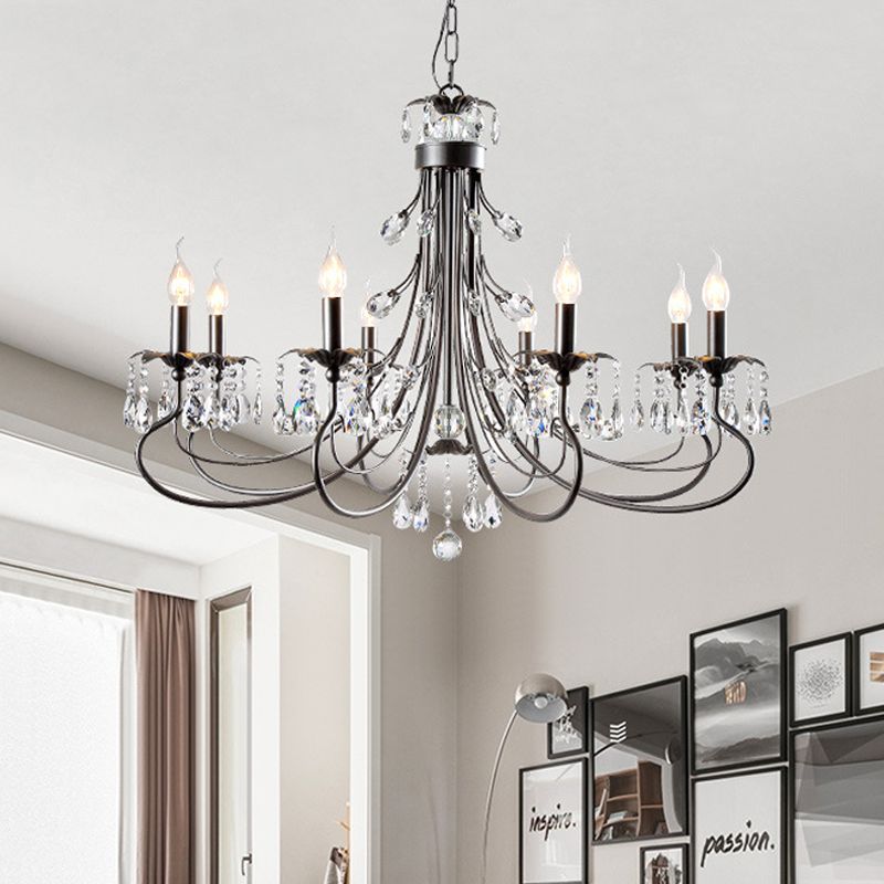 Elegant Multi-Arm Chandelier & Crystal Candle Holders