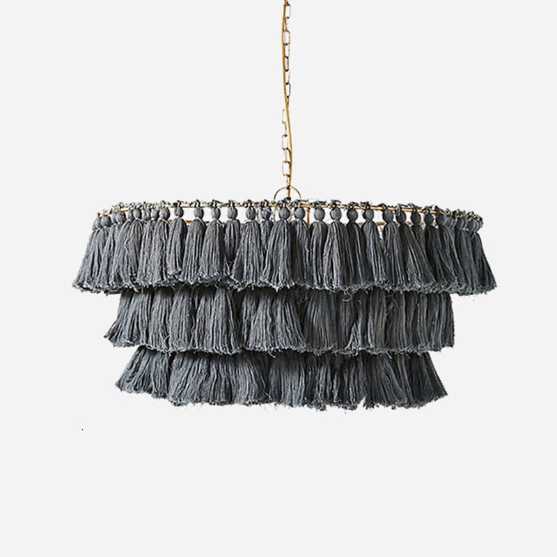 Boho Tiered Chandelier Featuring Layered Fringe