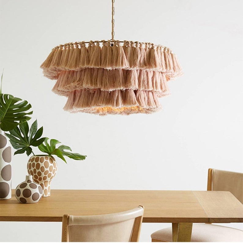 Boho Tiered Chandelier Featuring Layered Fringe