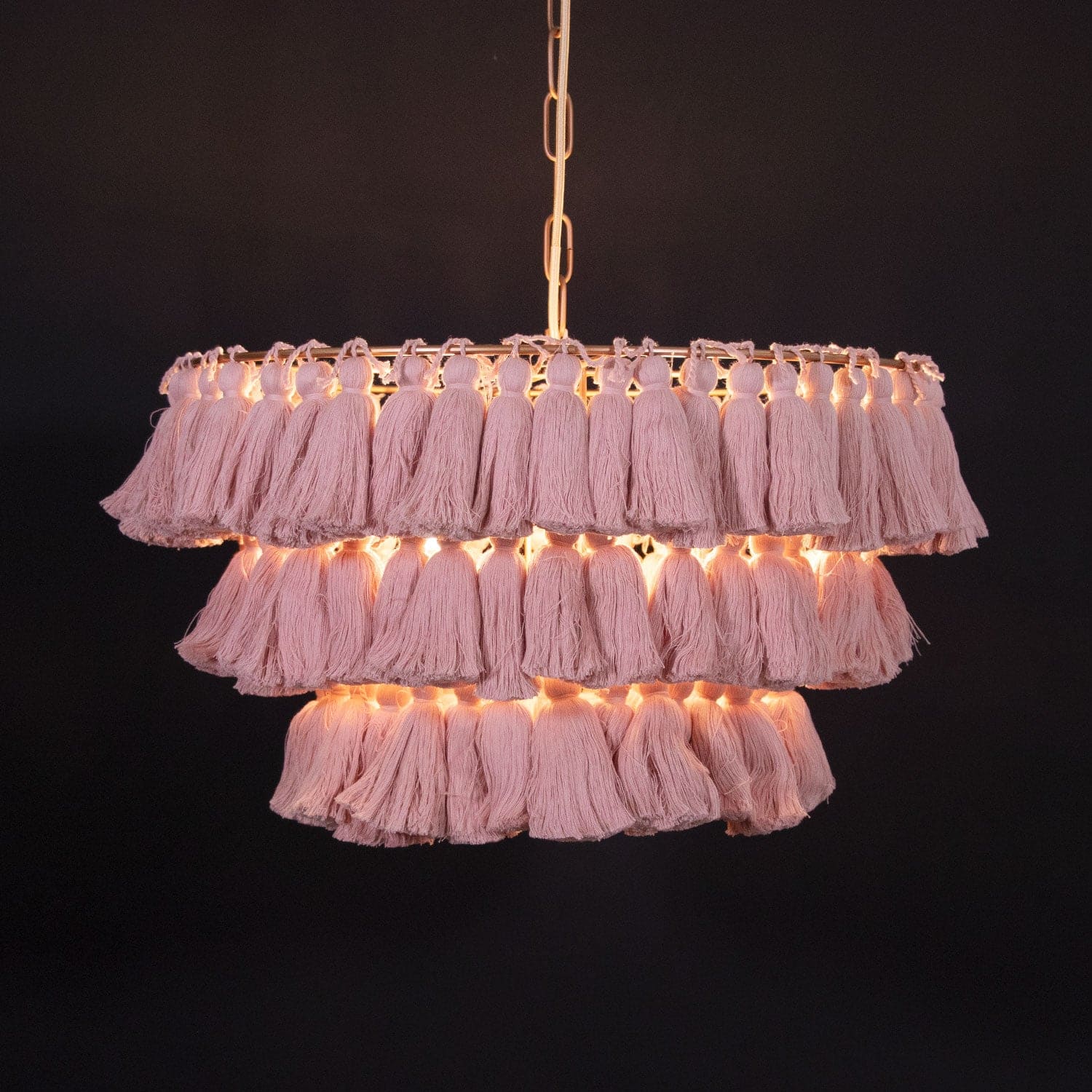 Boho Tiered Chandelier Featuring Layered Fringe