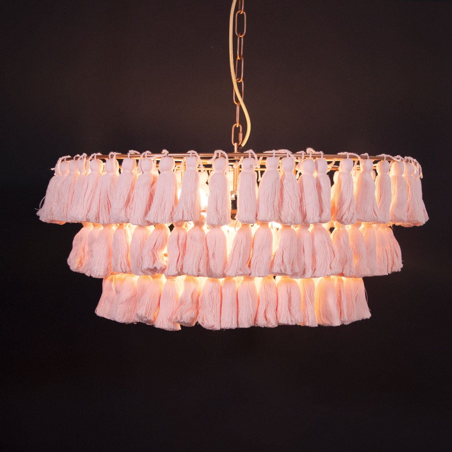 Boho Tiered Chandelier Featuring Layered Fringe