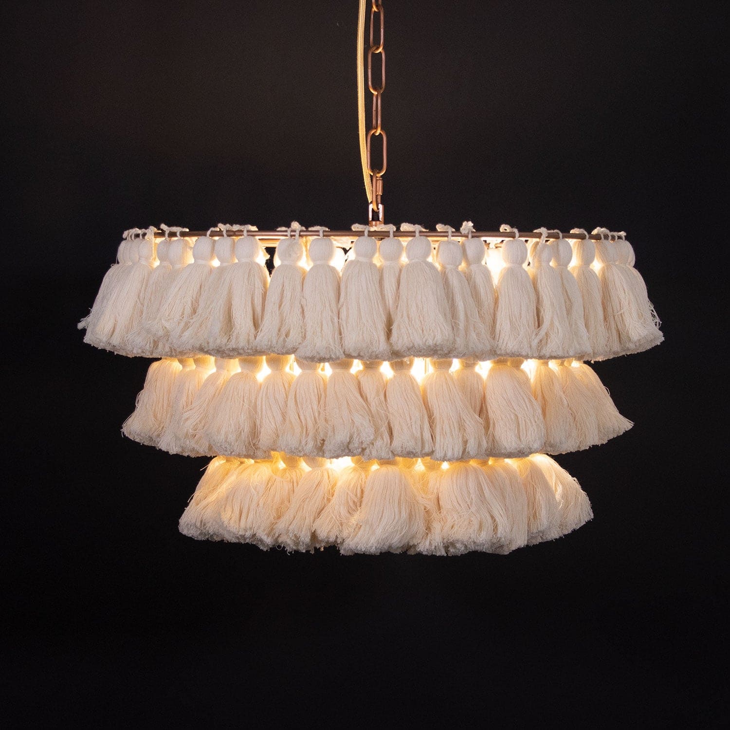Boho Tiered Chandelier Featuring Layered Fringe