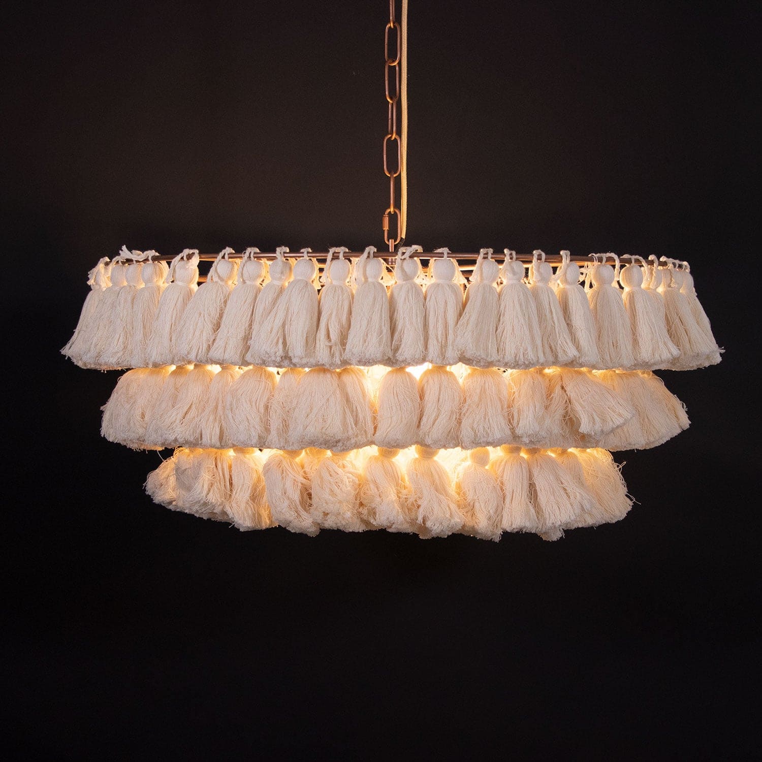 Boho Tiered Chandelier Featuring Layered Fringe