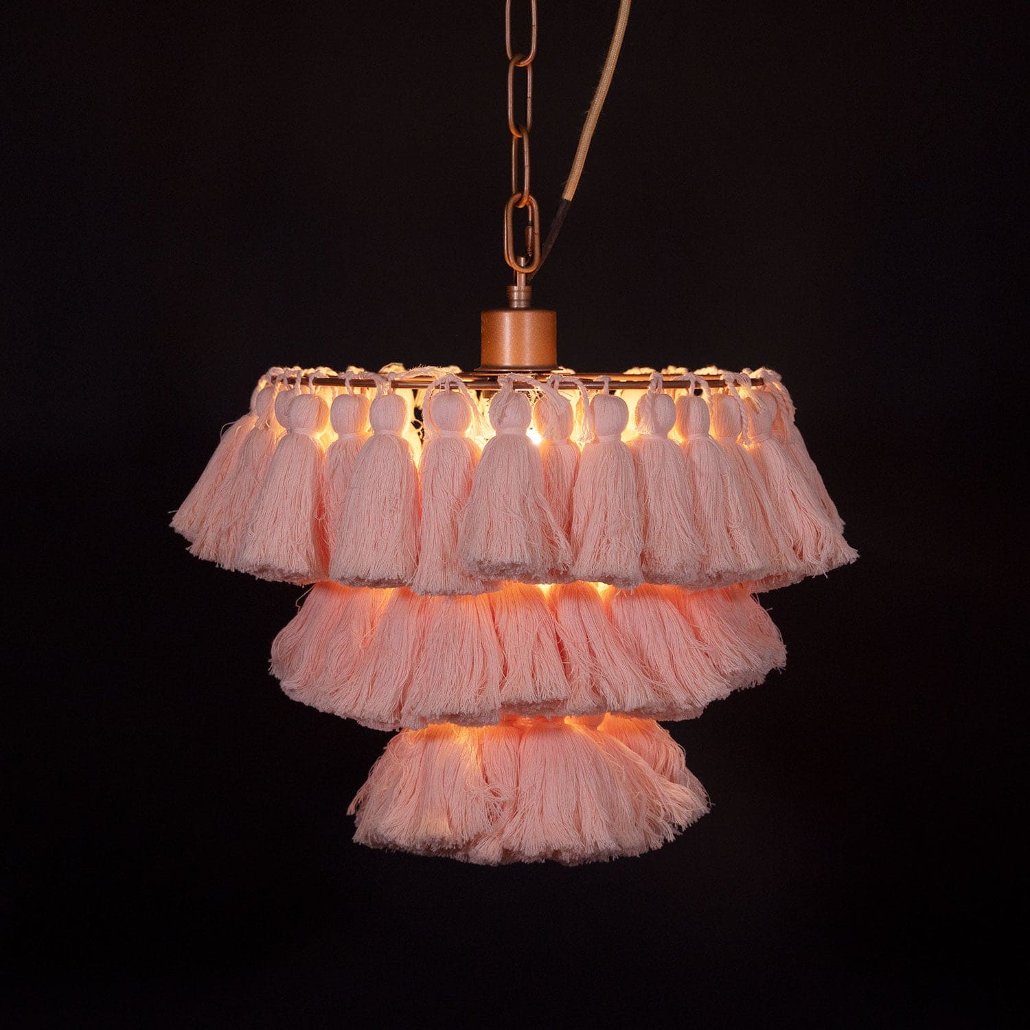 Boho Tiered Chandelier Featuring Layered Fringe