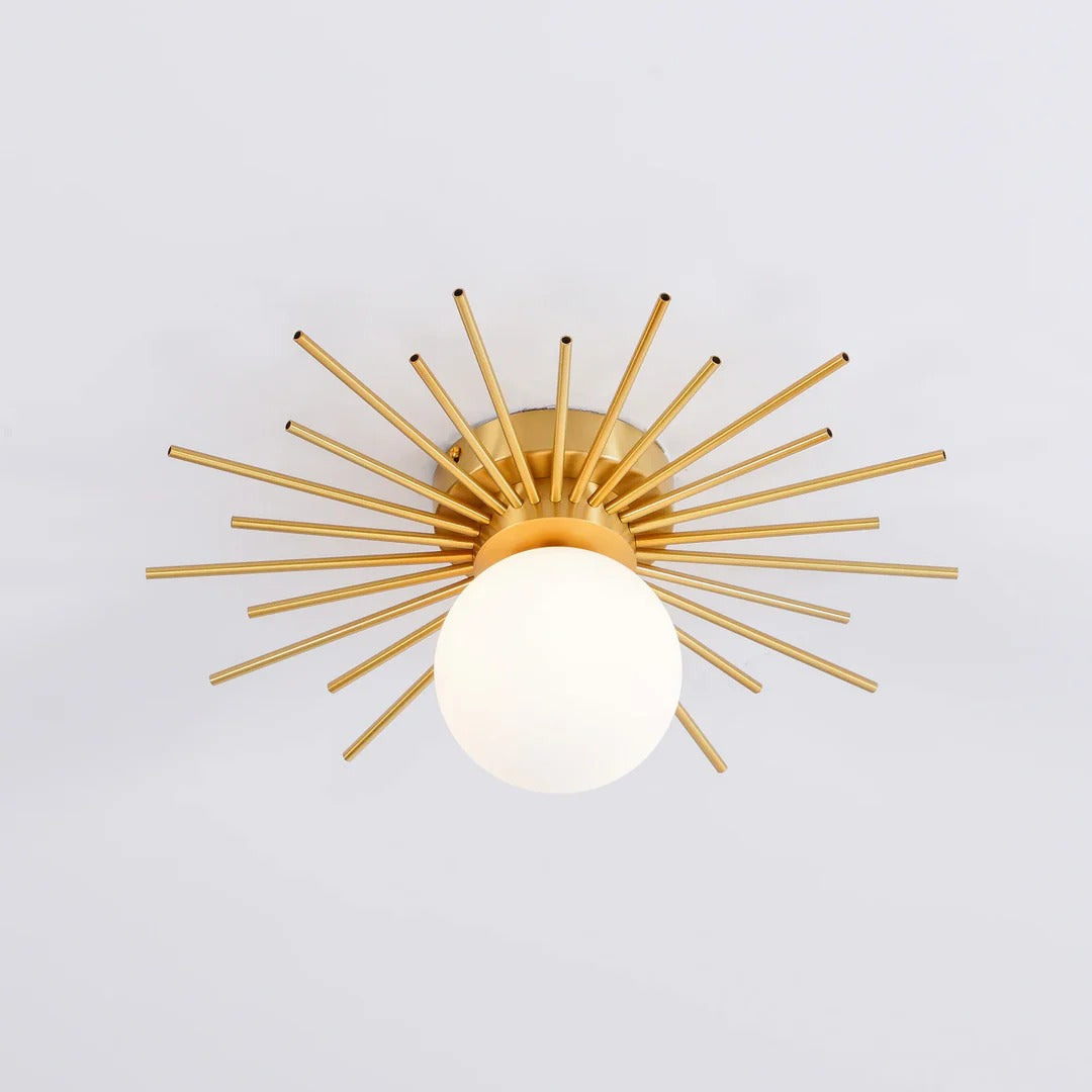 Flush Mount Mid-Century Spherical Globe Light