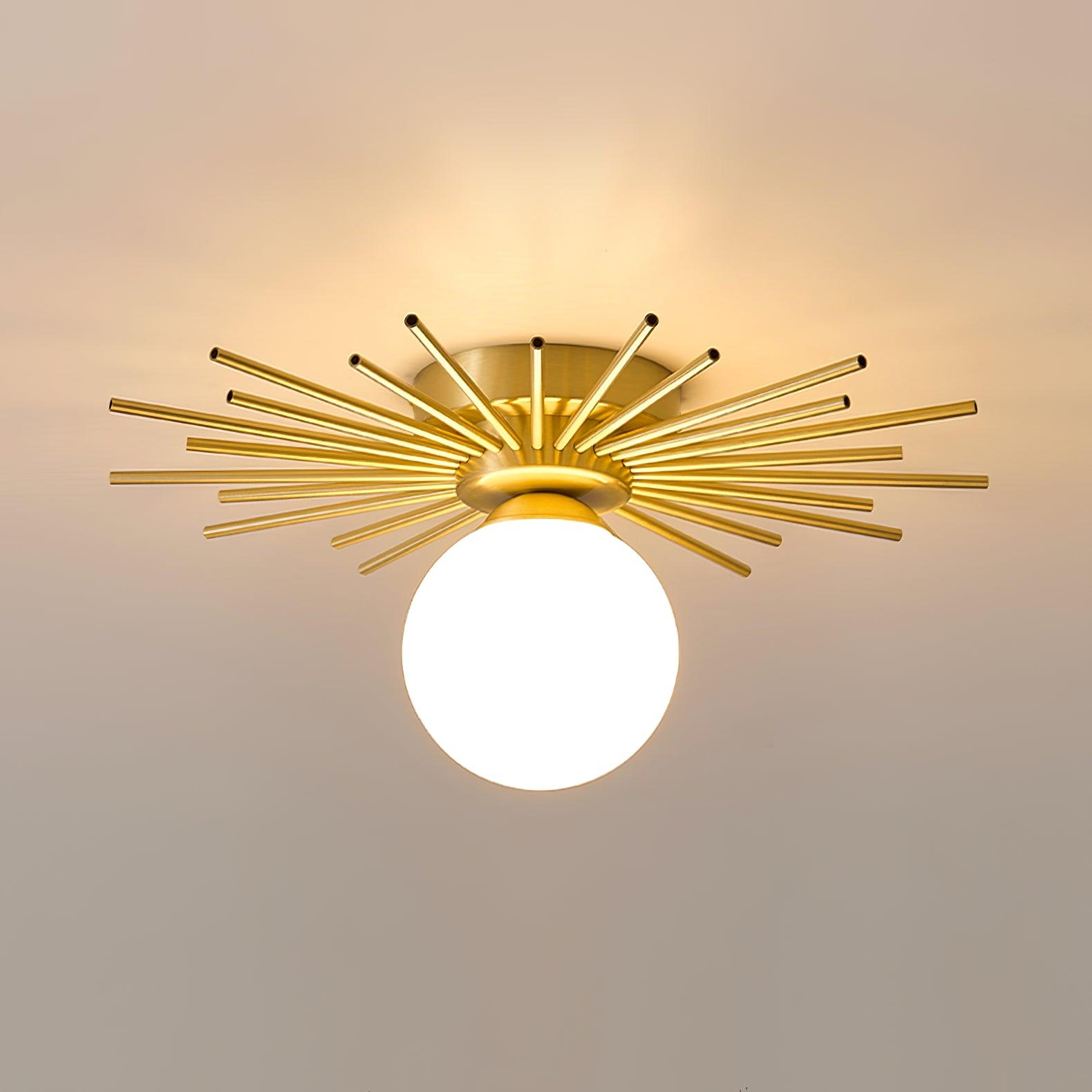 Flush Mount Mid-Century Spherical Globe Light