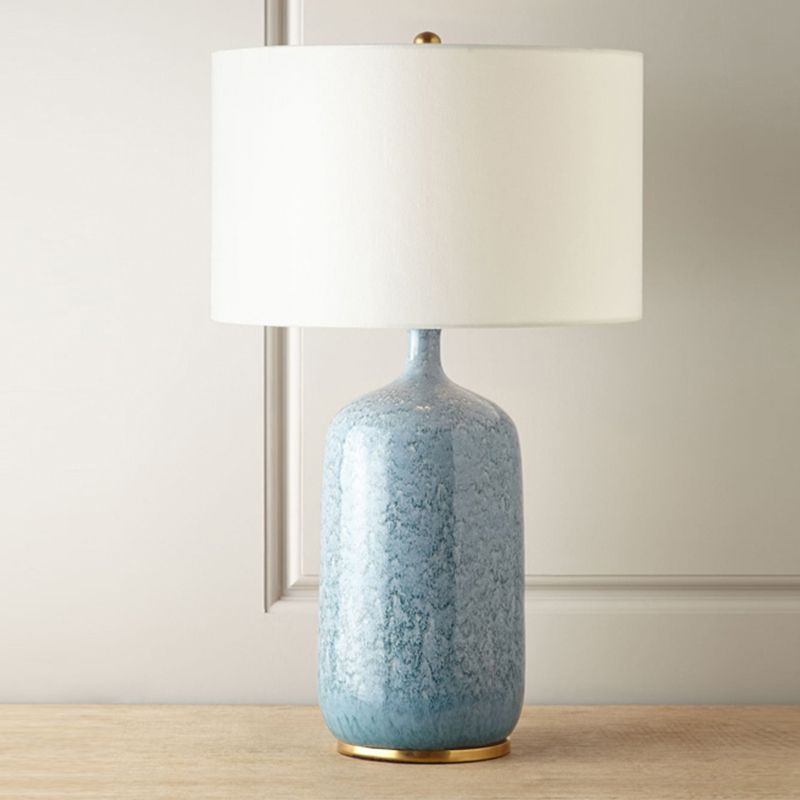 Contemporary Table Lamp with Smooth Drum Shade