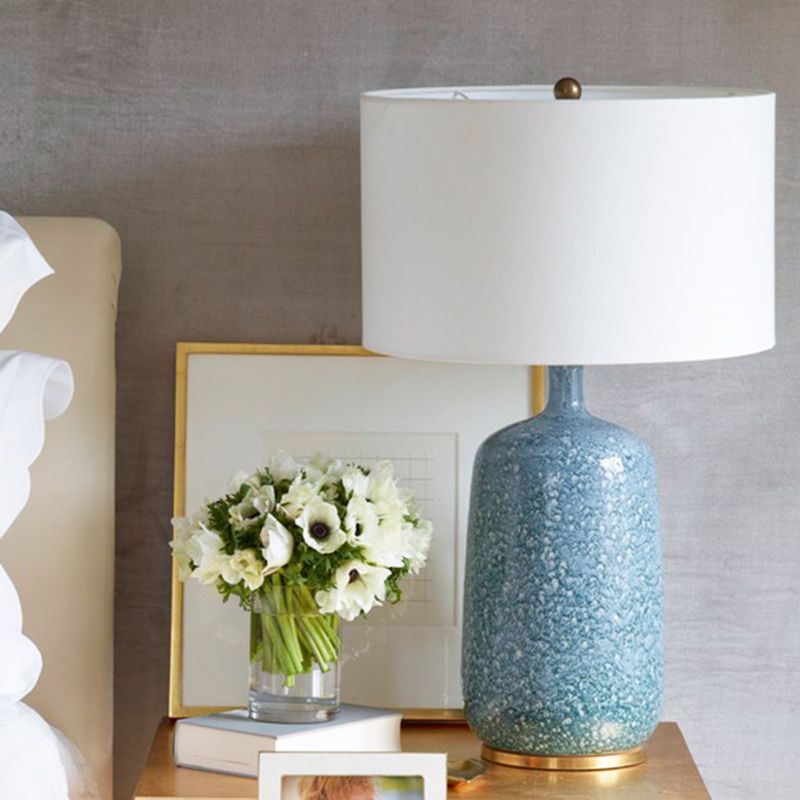 Contemporary Table Lamp with Smooth Drum Shade