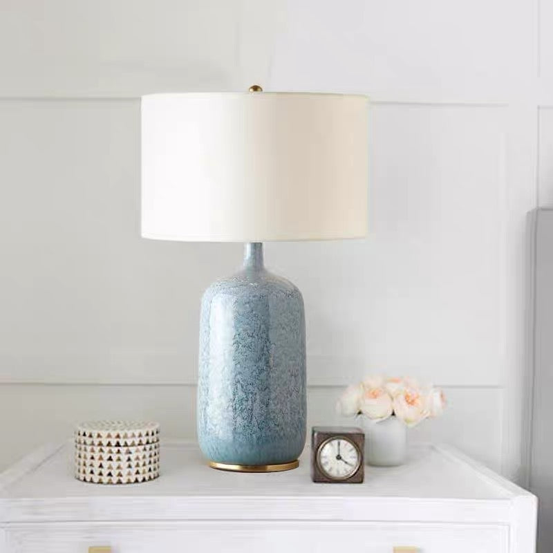 Contemporary Table Lamp with Smooth Drum Shade