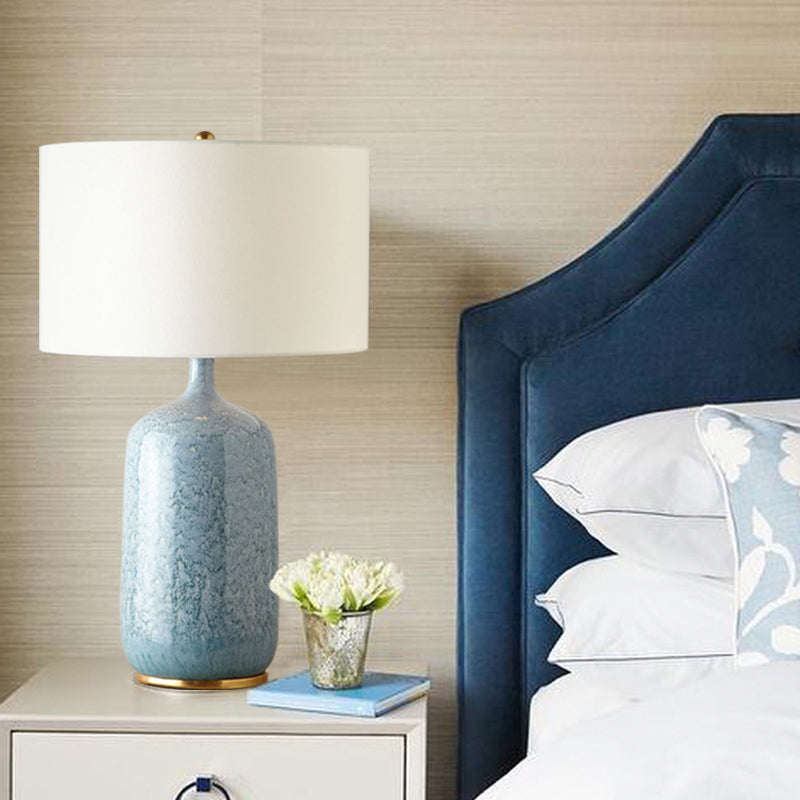 Contemporary Table Lamp with Smooth Drum Shade