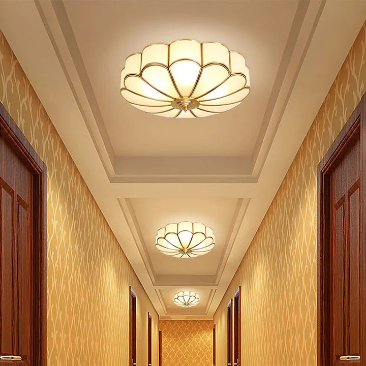Flush Mount Intricate-Floral Art Deco Ceiling Light