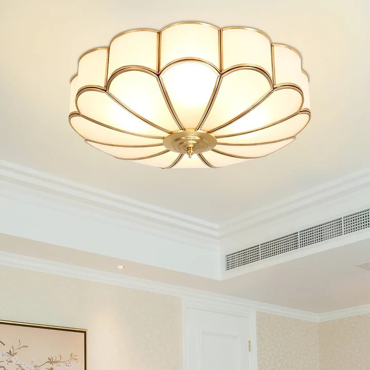Flush Mount Intricate-Floral Art Deco Ceiling Light