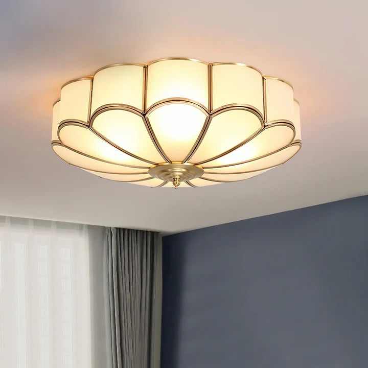 Flush Mount Intricate-Floral Art Deco Ceiling Light