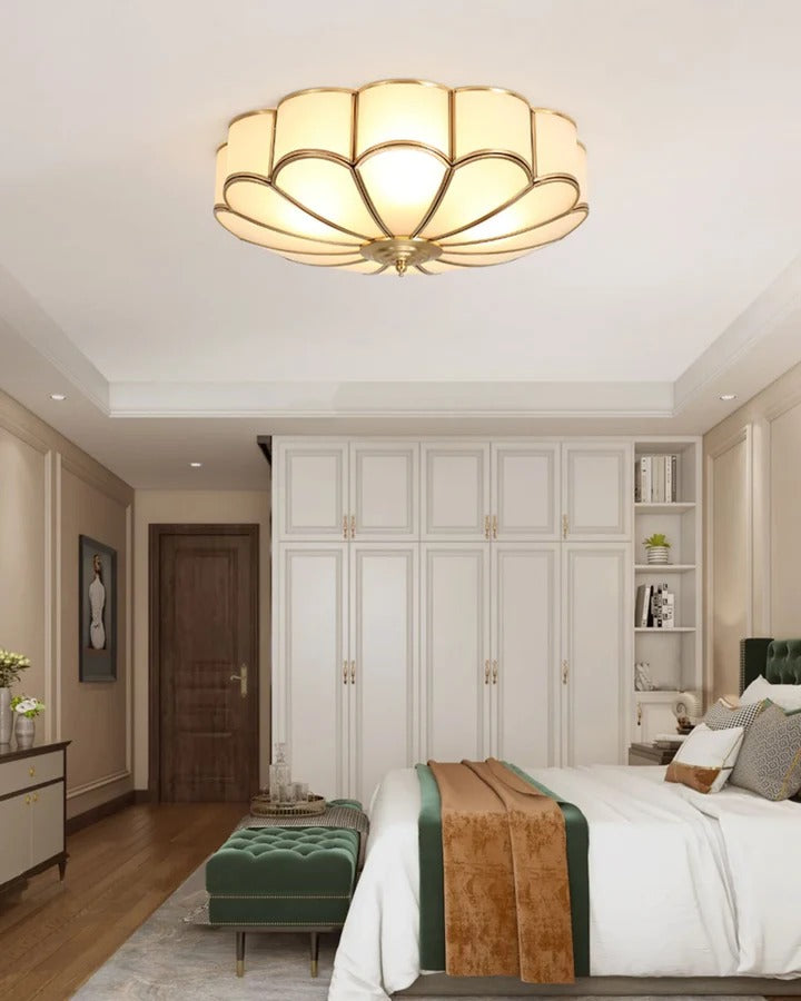 Flush Mount Intricate-Floral Art Deco Ceiling Light