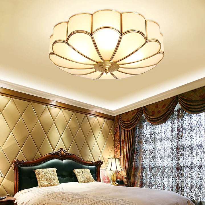 Flush Mount Intricate-Floral Art Deco Ceiling Light