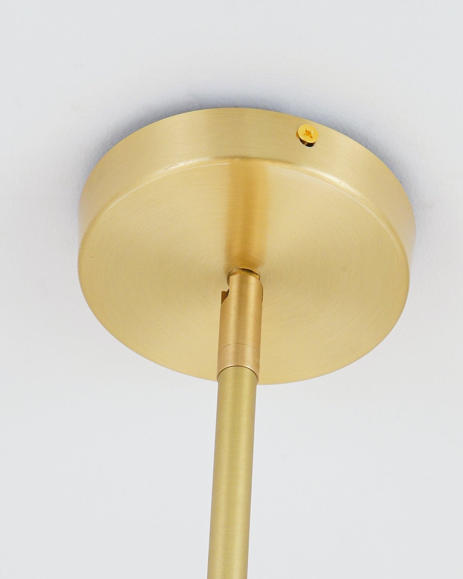 Modern Brass Chandelier with Glass Spheres