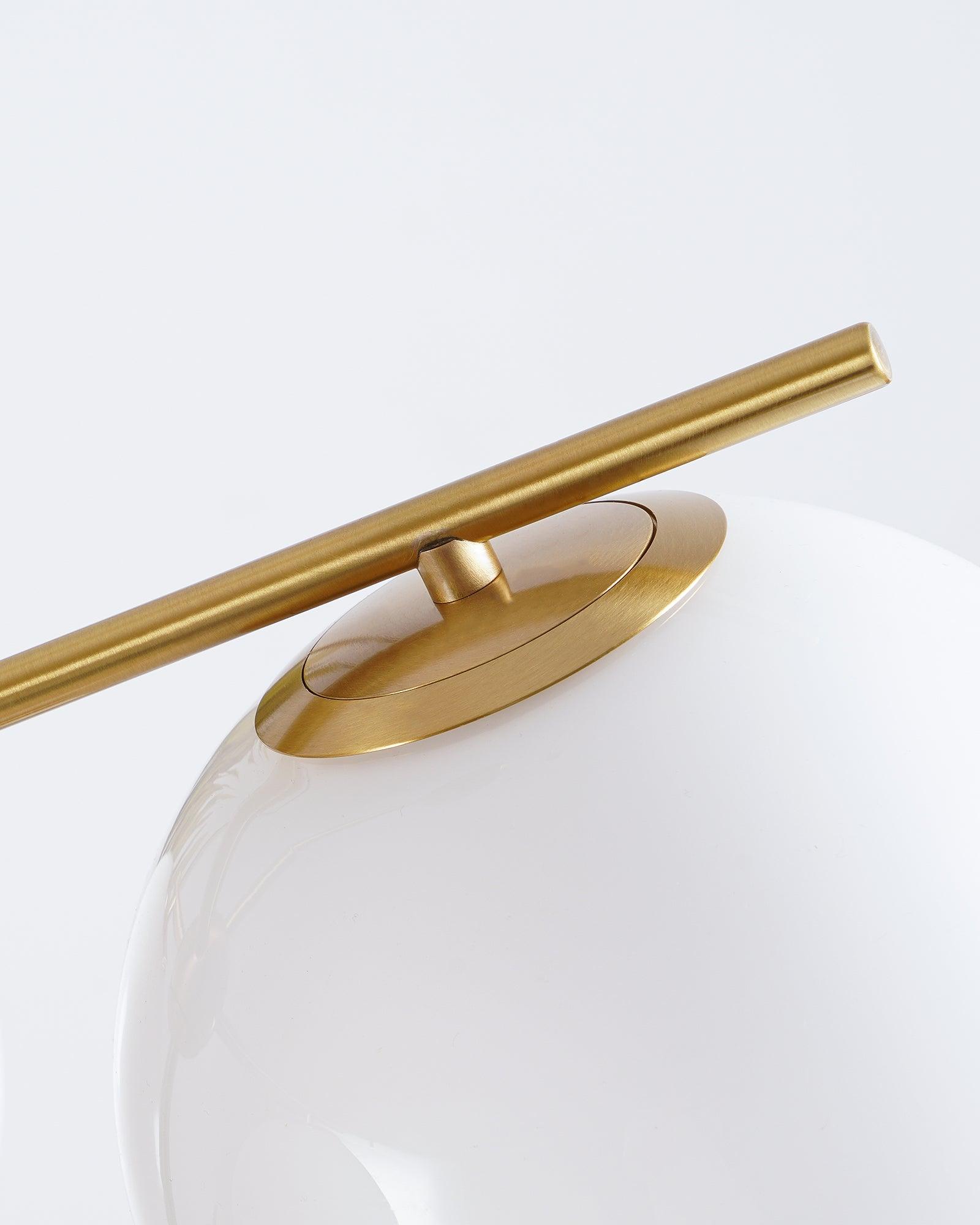 Modern Brass Chandelier with Glass Spheres
