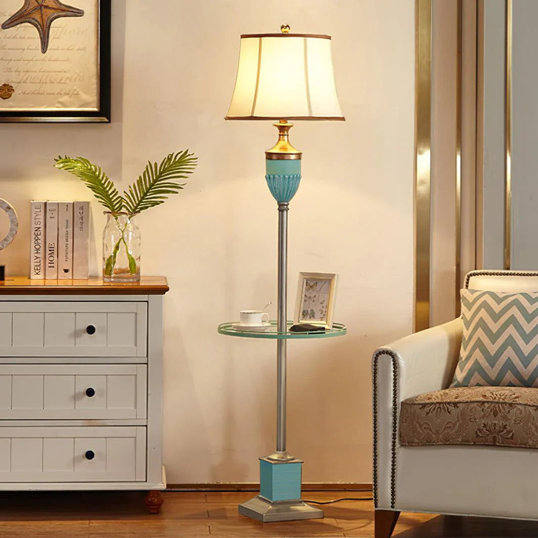 Traditional Floor Lamp with Slender Conical Shade