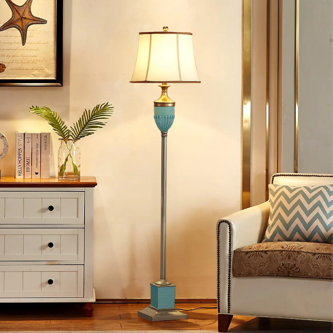 Traditional Floor Lamp with Slender Conical Shade