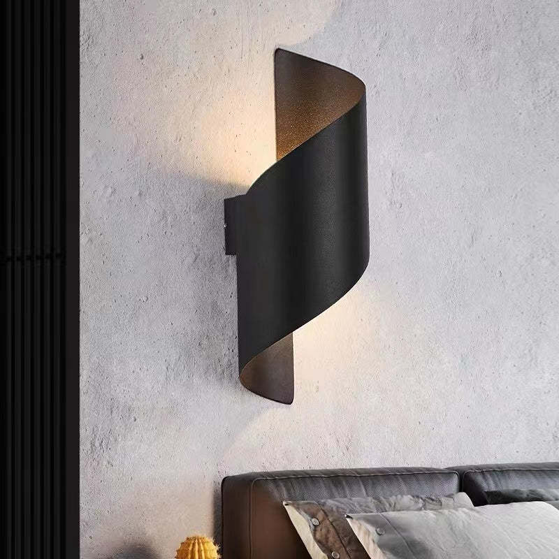 Spiral Minimalist Wall Sconce with integrated LED
