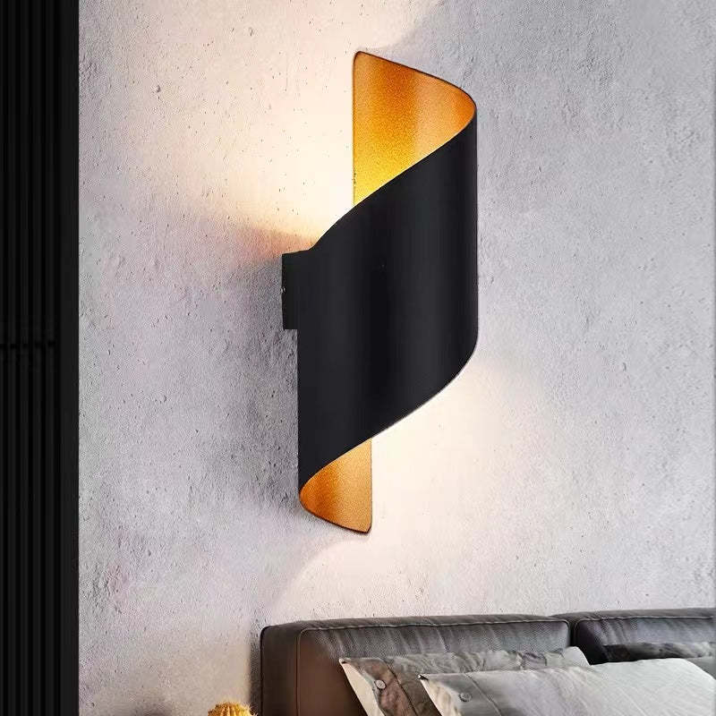 Spiral Minimalist Wall Sconce with integrated LED