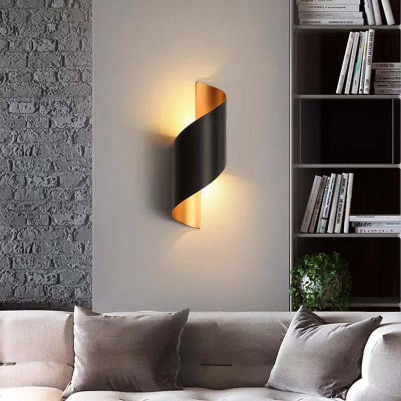Spiral Minimalist Wall Sconce with integrated LED