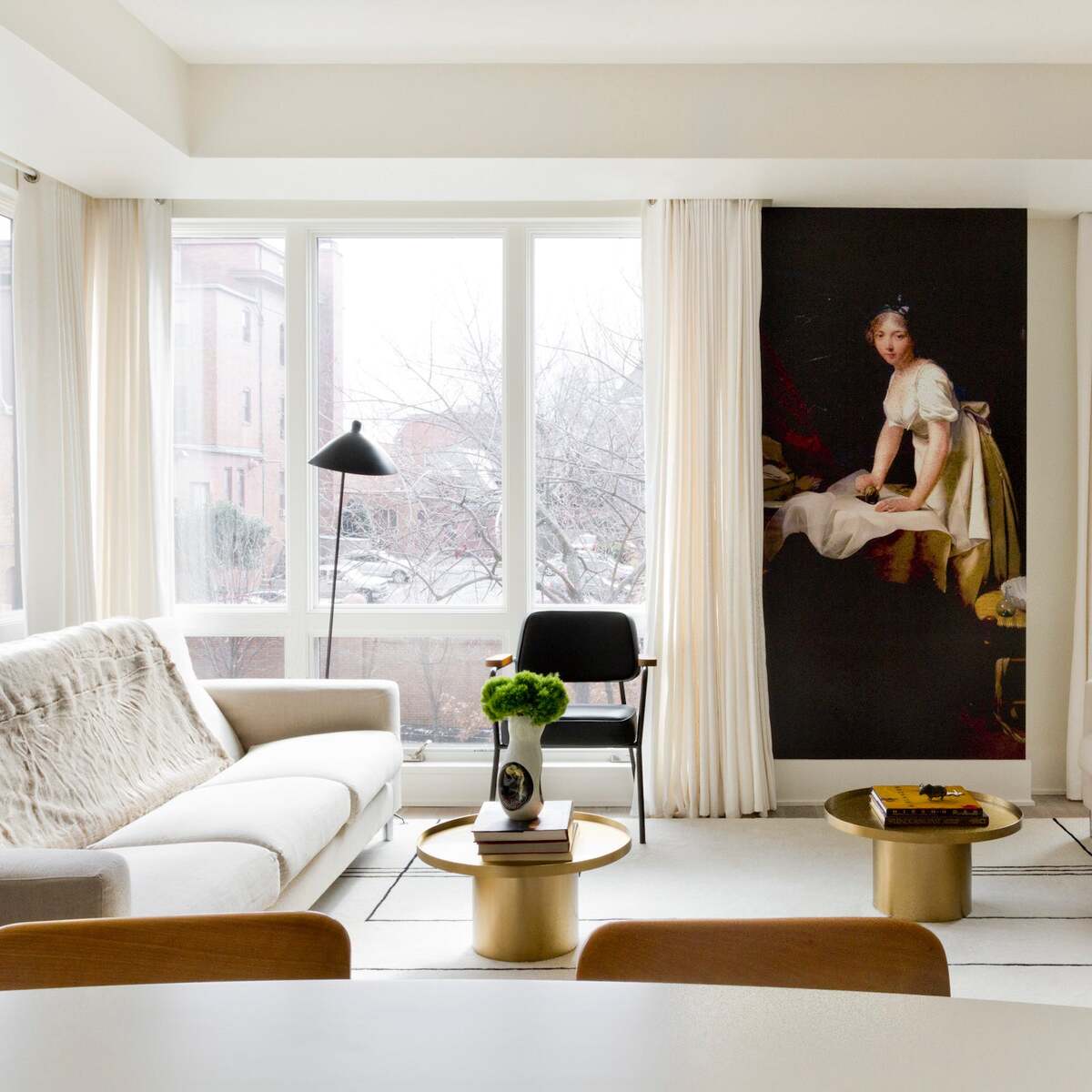 Minimalist Floor Lamp with Curved Cone Tripod