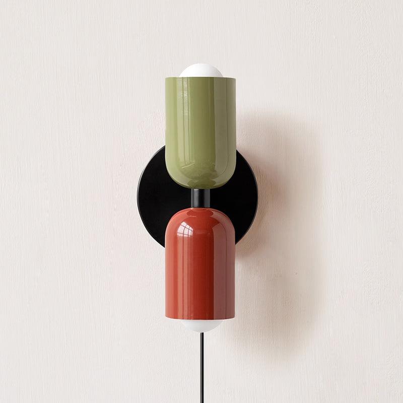 Contemporary Plug-In Double-Head Wall Light – Vibrant Colors