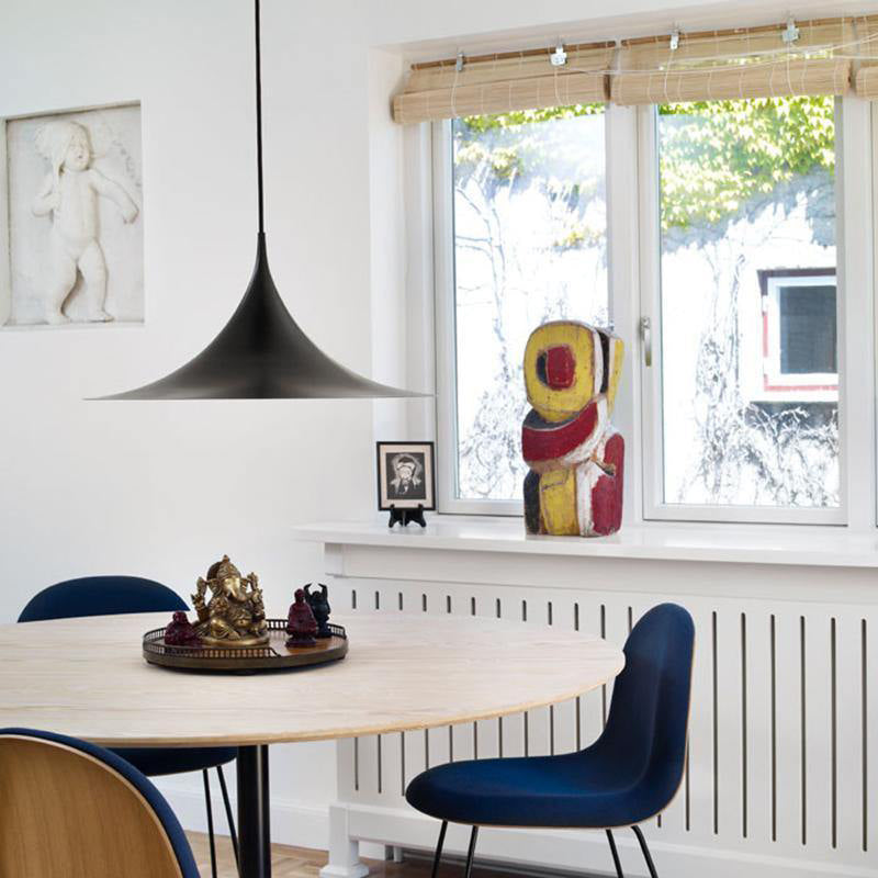 Minimalist Smoothly-Curved Cone Pendant Light