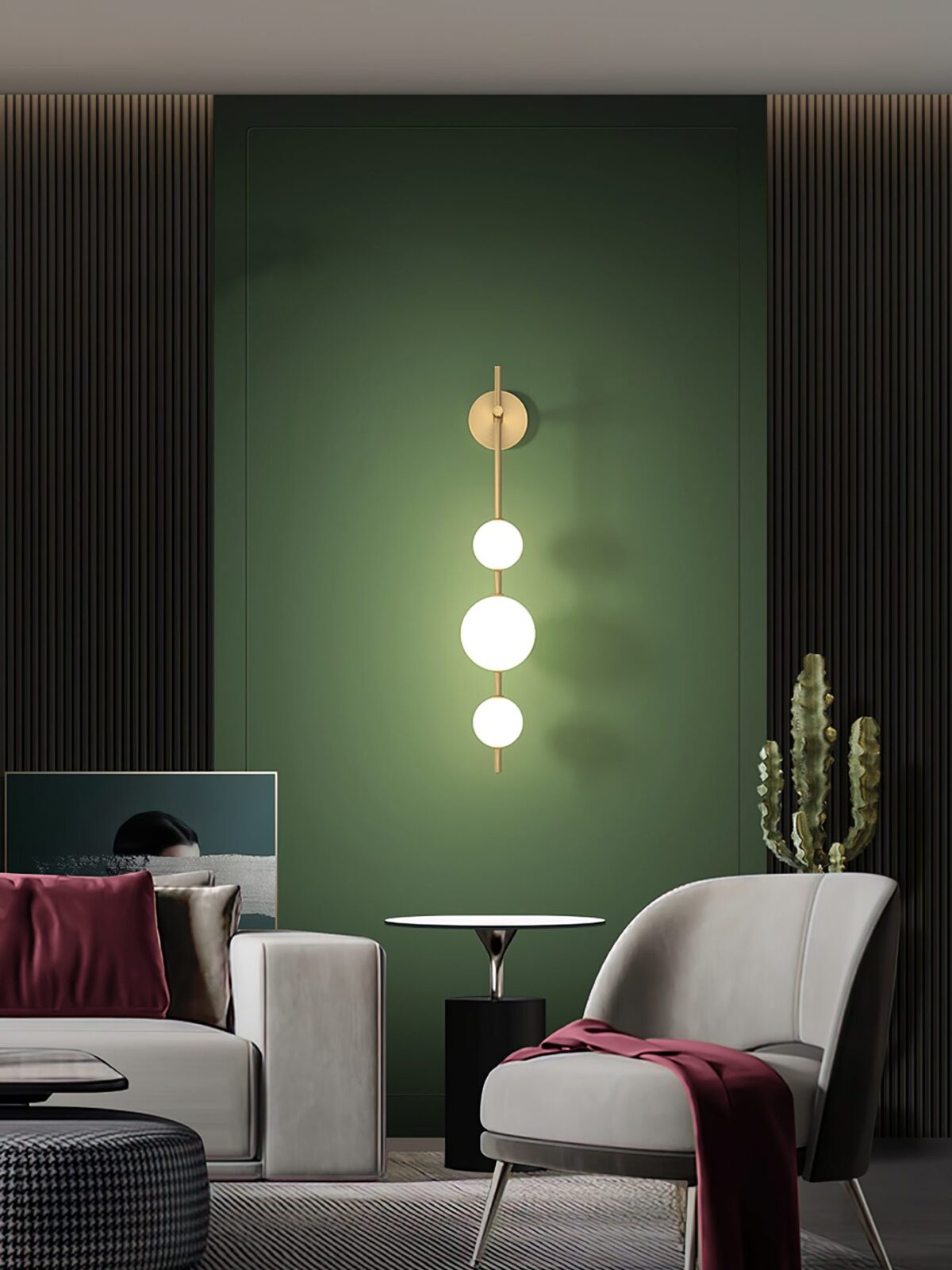 Contemporary Vertical Globe Wall Sconce – Matte White