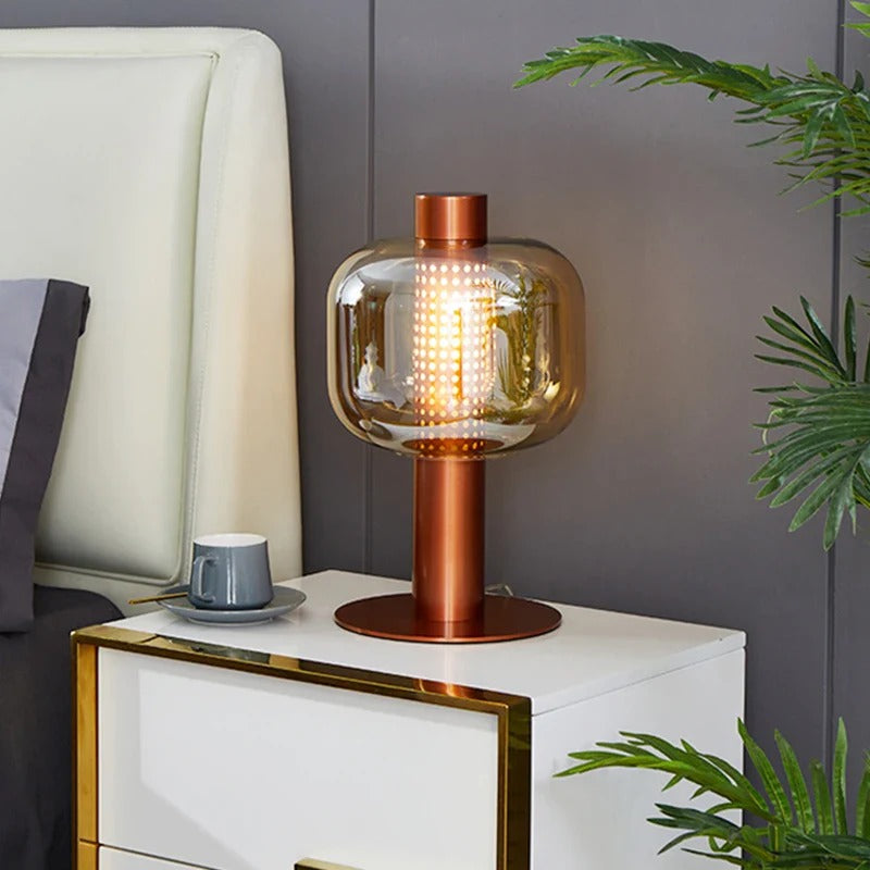 Mid-Century Modern Table Lamp with Ellipsoidal Top