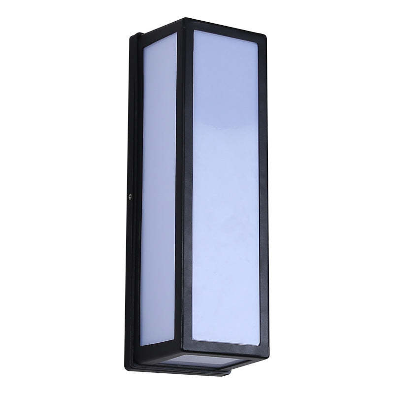 Contemporary Outdoor Wall Sconce – Black, Waterproof, Warm LED Lighting