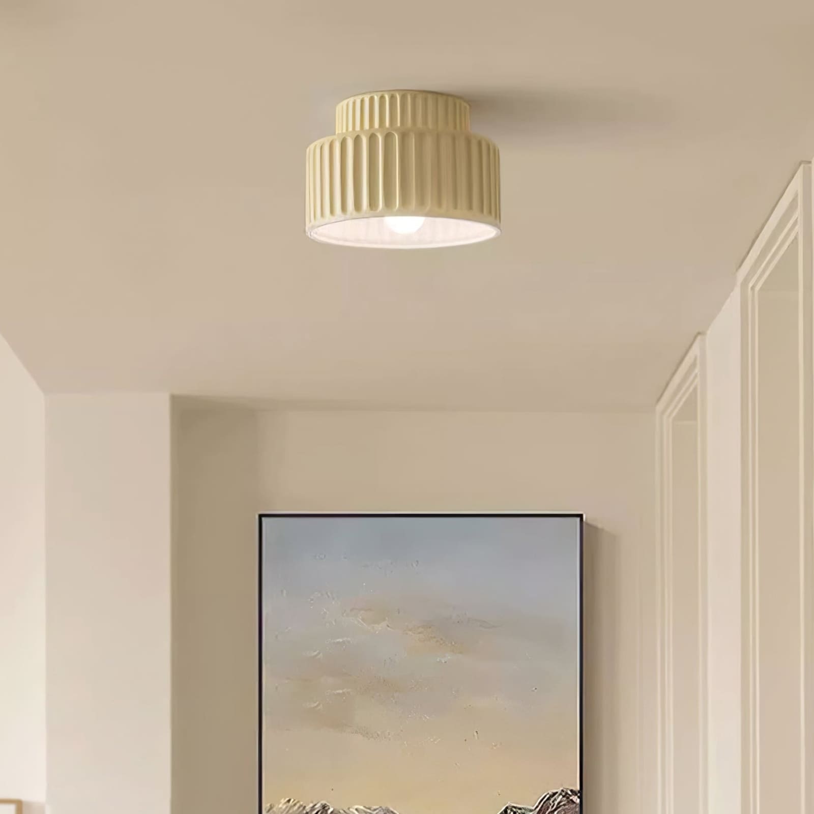 Scandinavian Flush Mount Tiered Light Fixture