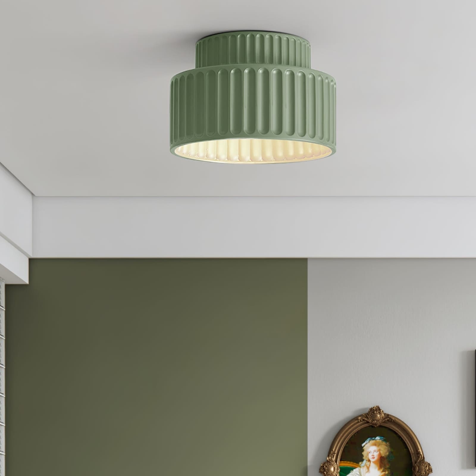 Scandinavian Flush Mount Tiered Light Fixture