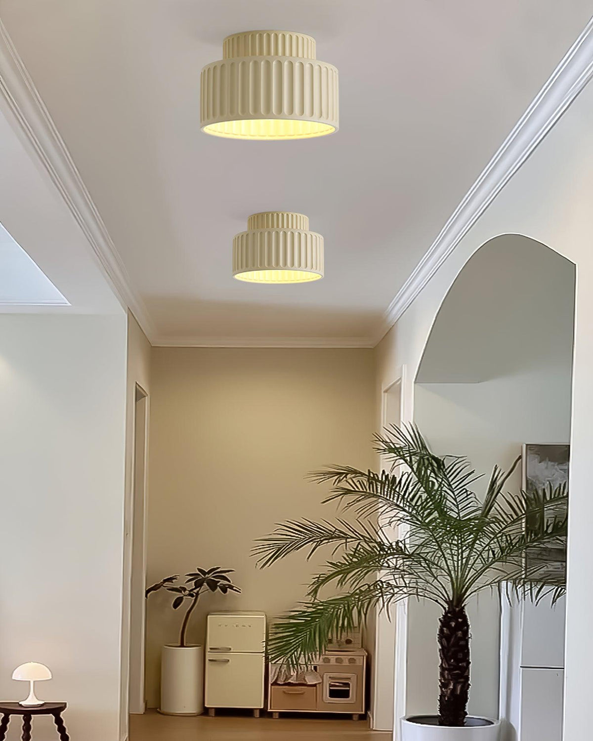 Scandinavian Flush Mount Tiered Light Fixture