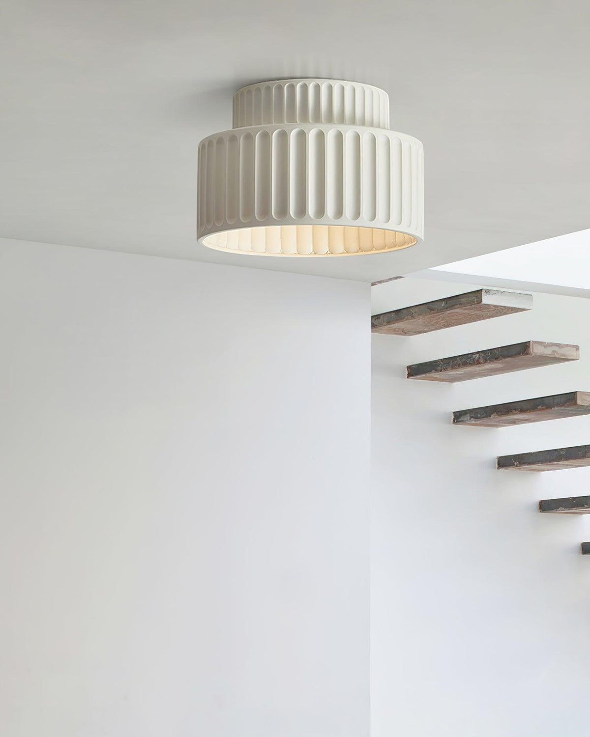 Scandinavian Flush Mount Tiered Light Fixture