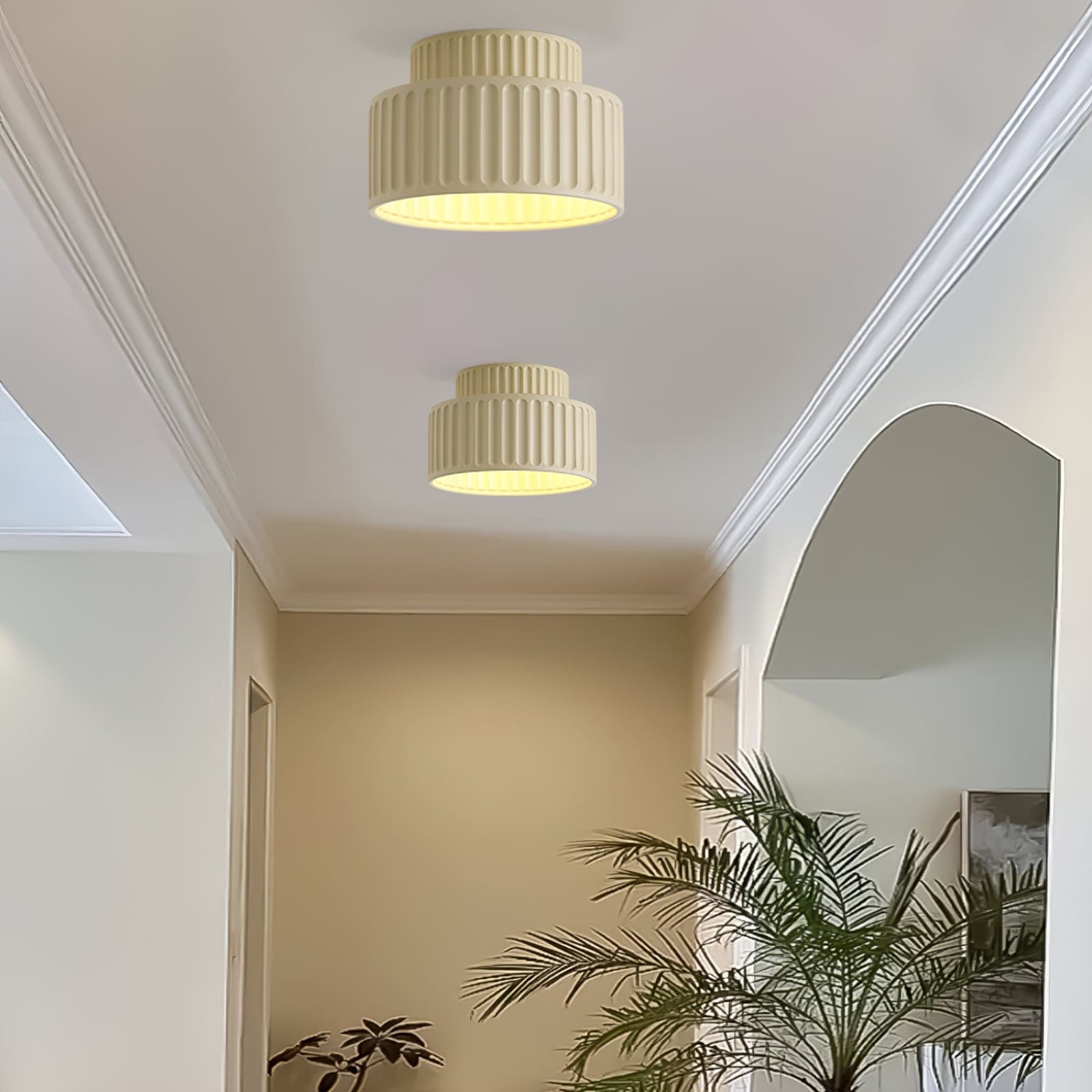Scandinavian Flush Mount Tiered Light Fixture