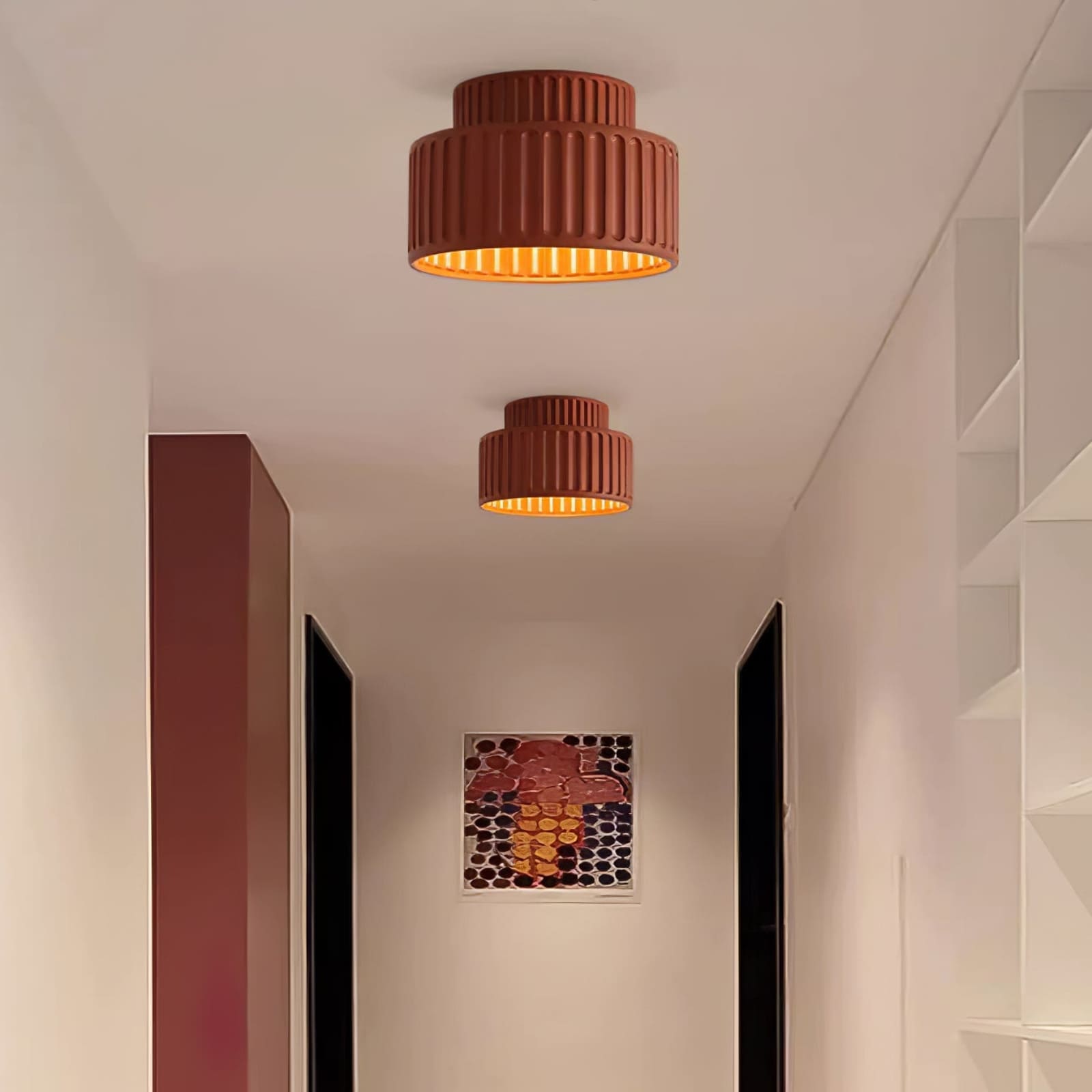 Scandinavian Flush Mount Tiered Light Fixture