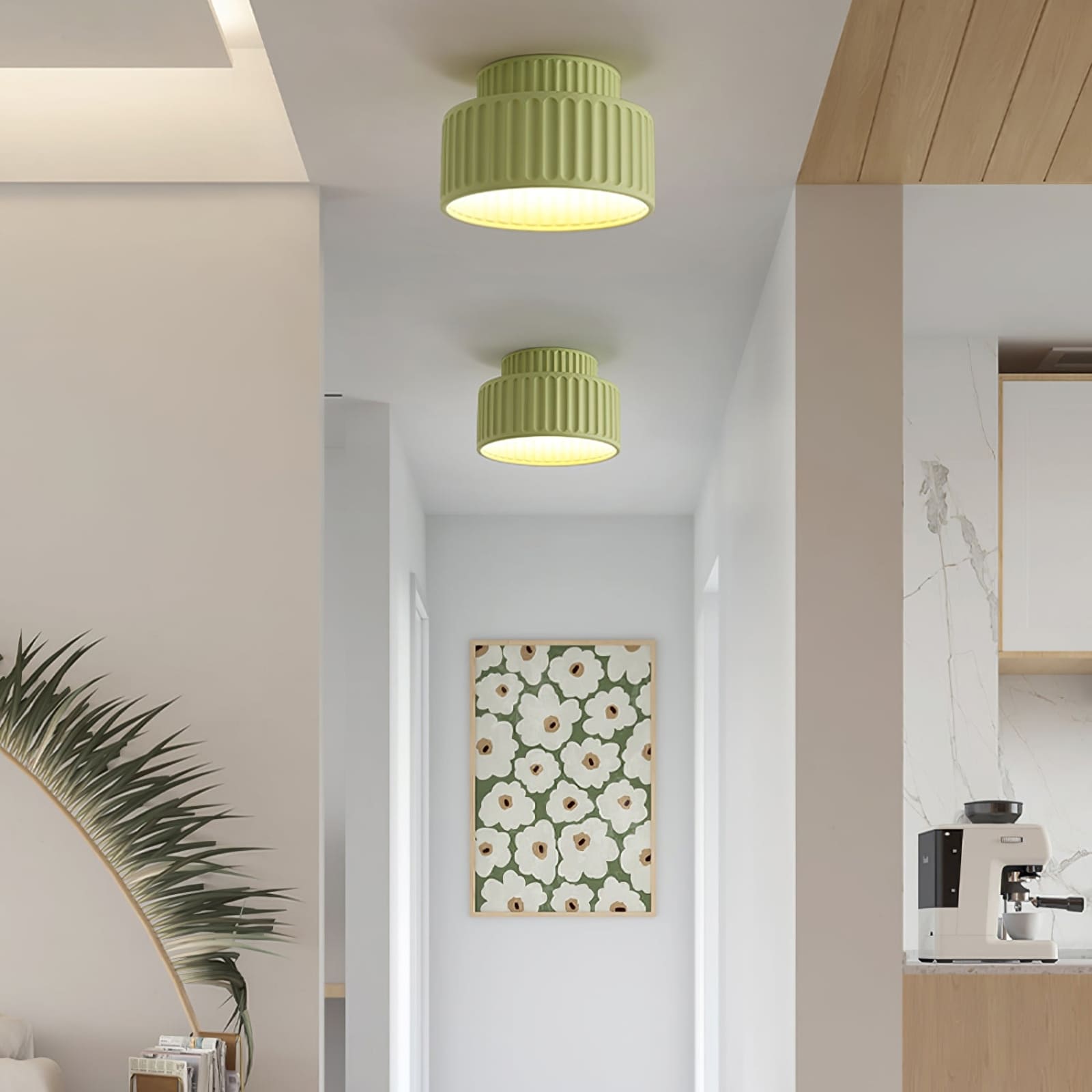 Scandinavian Flush Mount Tiered Light Fixture