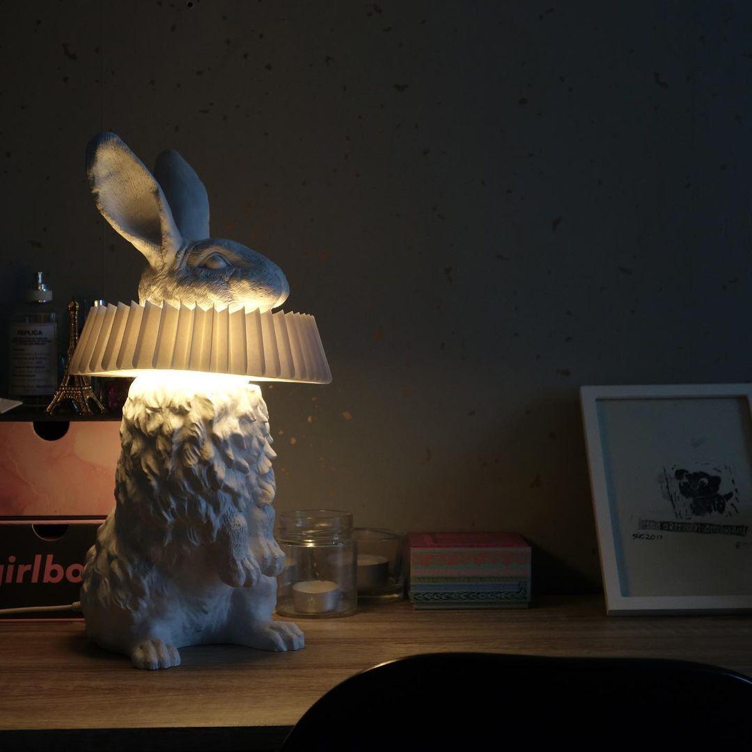 Whimsical Rabbit Table Lamp featuring Integrated LED
