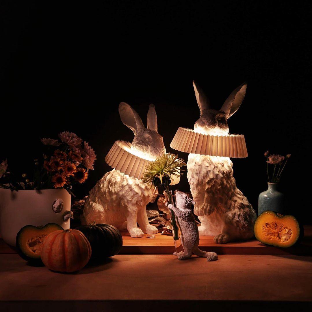Whimsical Rabbit Table Lamp featuring Integrated LED