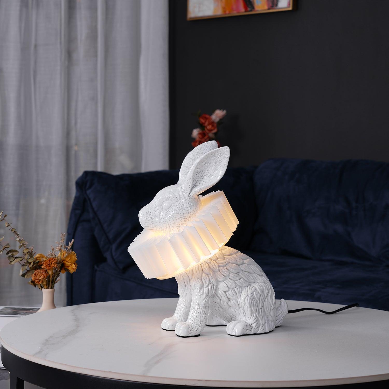 Whimsical Rabbit Table Lamp featuring Integrated LED