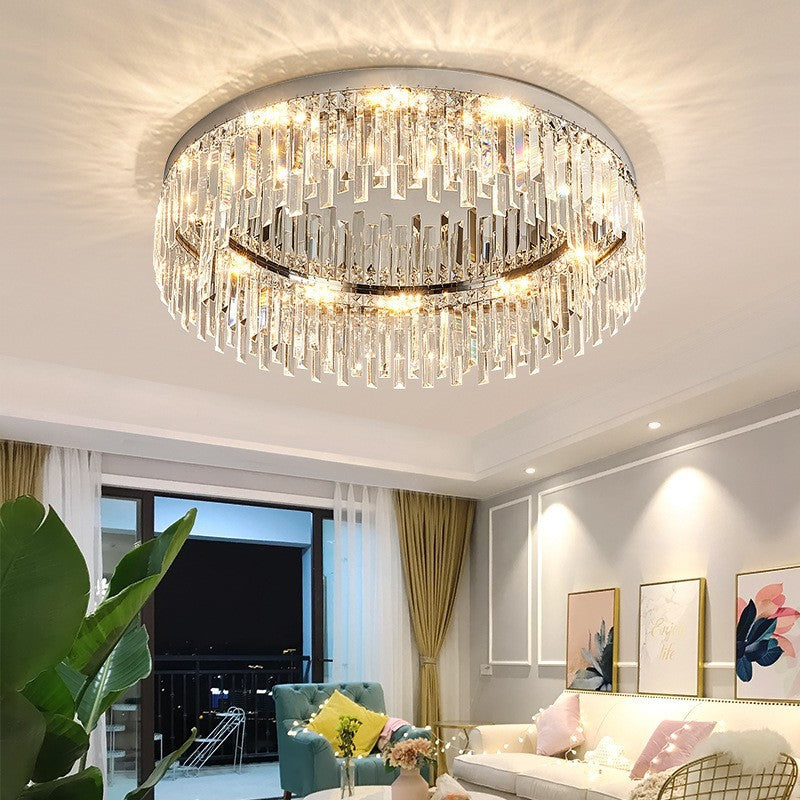 Flush Mount Art Deco Rectangular-Crystals LED Light