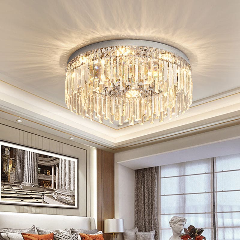 Flush Mount Art Deco Rectangular-Crystals LED Light