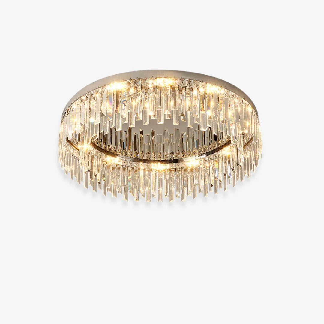 Flush Mount Art Deco Rectangular-Crystals LED Light