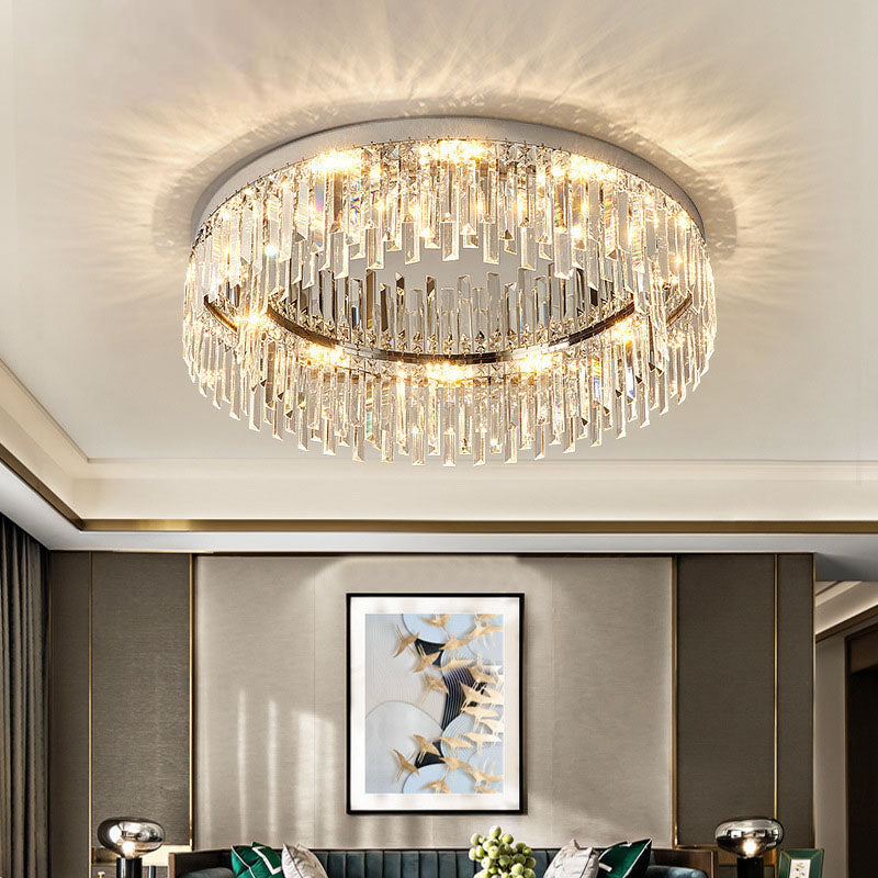 Flush Mount Art Deco Rectangular-Crystals LED Light