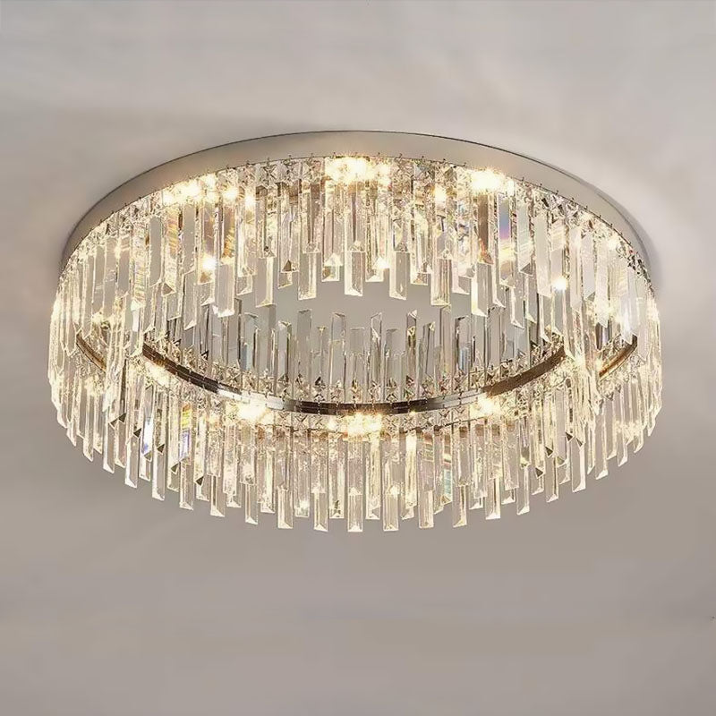 Flush Mount Art Deco Rectangular-Crystals LED Light