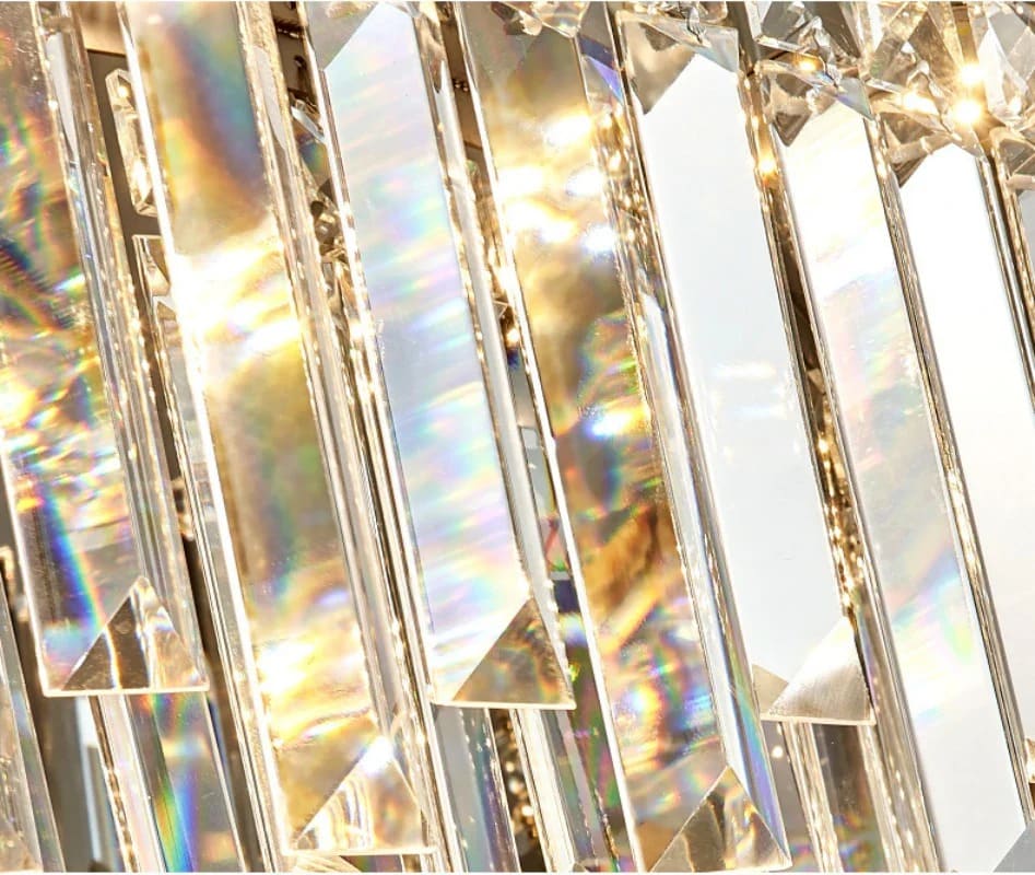 Flush Mount Art Deco Rectangular-Crystals LED Light