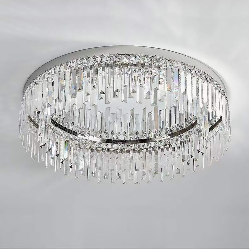 Flush Mount Art Deco Rectangular-Crystals LED Light